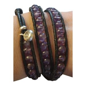 Random Balance Amethyst Wrap Bracelet